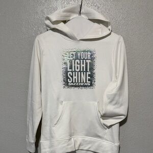 Skechers White Hoodie with Metallic Graphic size 14/16
